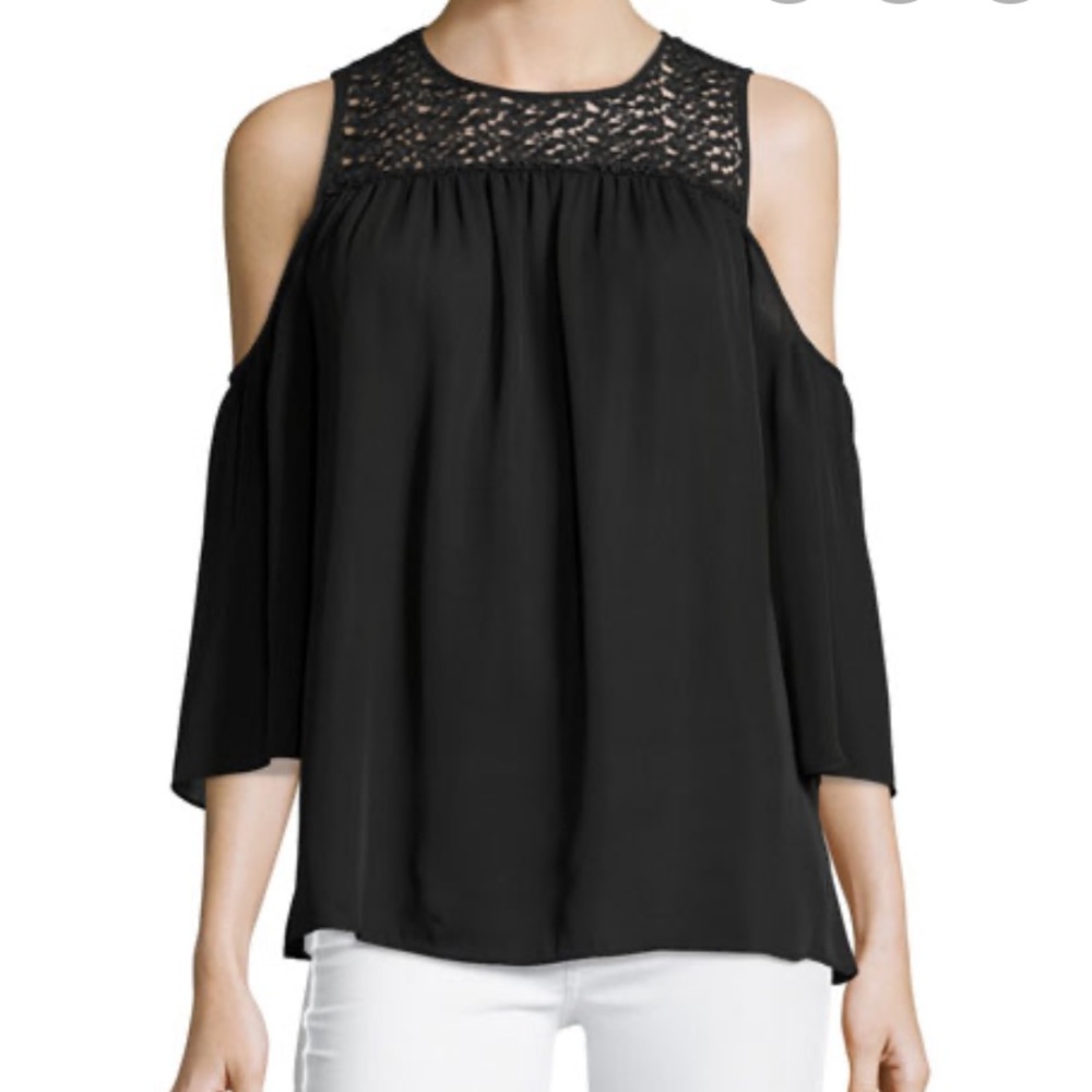 MICHAEL Michael Kors Cold-Shoulder Lace Blouse, L